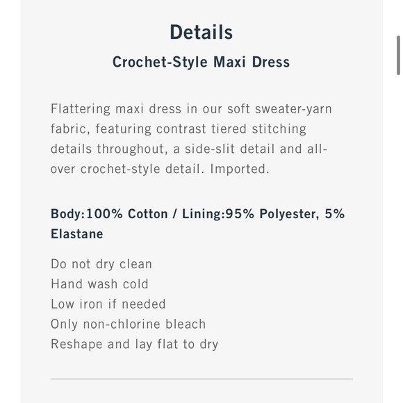 Abercrombie Crochet Style Maxi Dress Brown and White Large NWOT - Picture 5 of 5